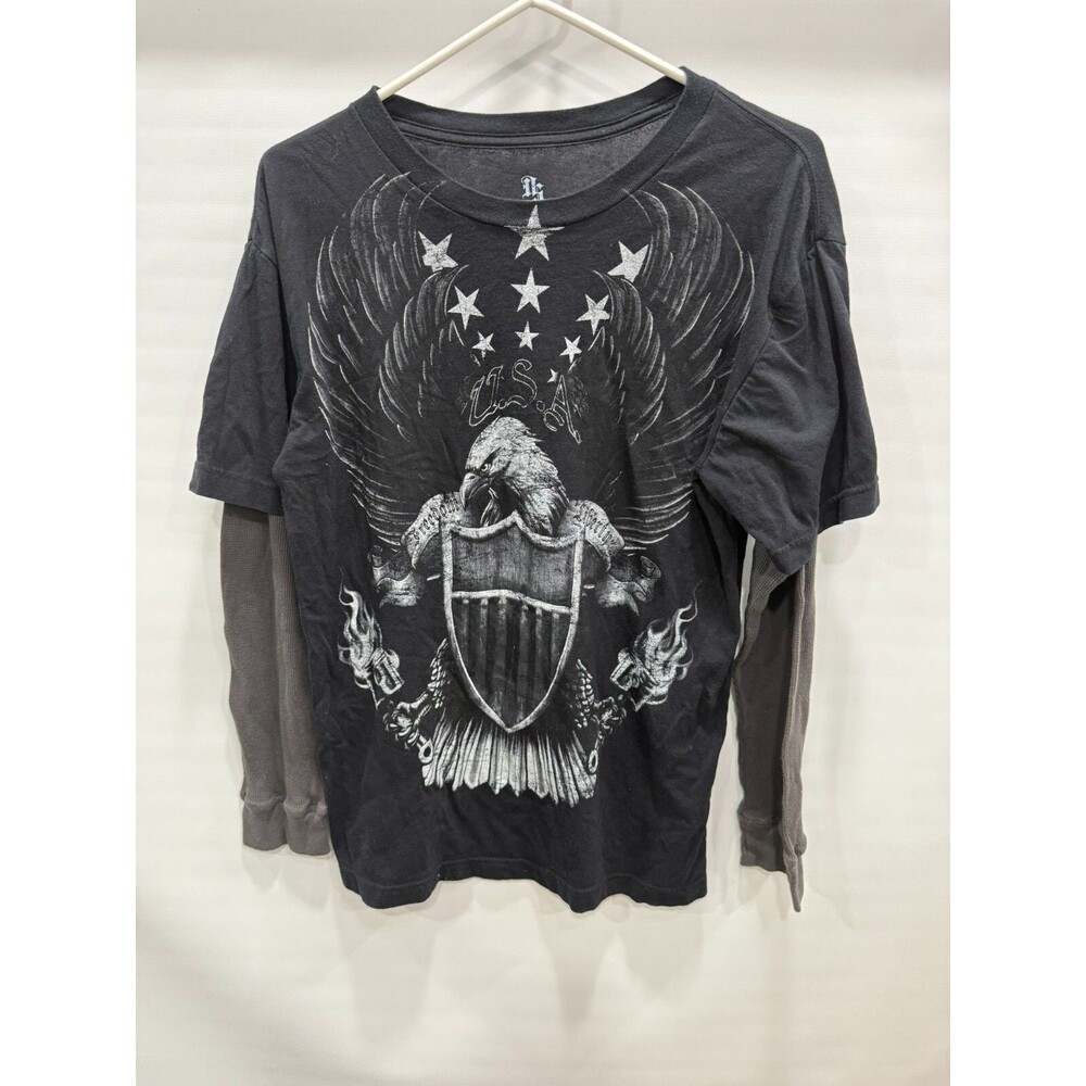 Vintage Destruction Thermal Shirt Adult Size M Black Long Sleeve Excellent Cond